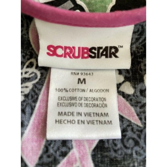 ScrubStar Pink Ribbon Scrub Top Women‎ Medium - Picture 8 of 10